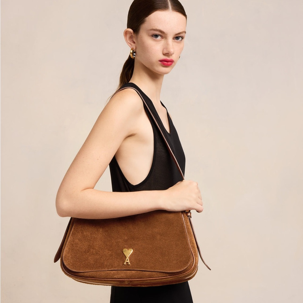 SOLD NWT AMI Paris Paname Paname Alexandre Mattiussi cognac suede shoulder bag